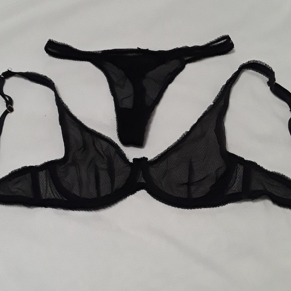 Journelle unpadded sheer underwire bra & thong